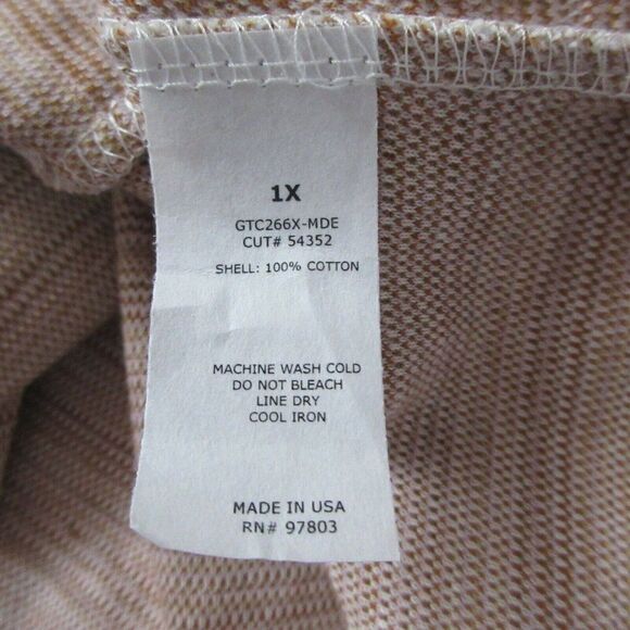 Woven Cotton Pullover Tunic Top Fringed Edges Neutrals Green Envelope LA 1X NEW - Picture 6 of 6